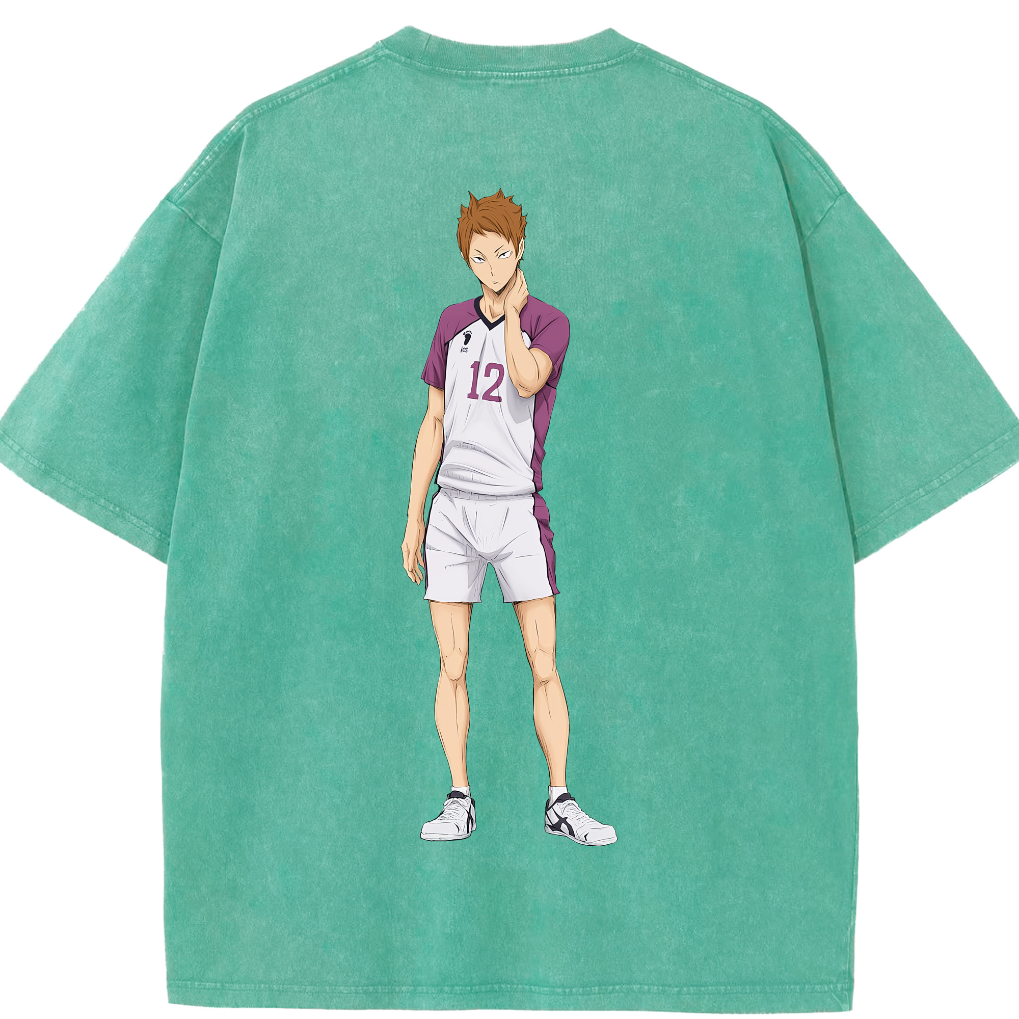 （画像用） ハイキュー!! Haikyu!! 綿100% ヴィンテージ風 半袖Tシャツ（背面プリント）